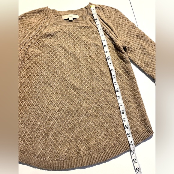 LOFT Ann Taylor Cozy Tan Knit Sweater Long Sleeve Women’s Size Small - Picture 6 of 16